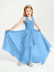 Abiti Da Damigella Junior Lunghi Eleganti Scollo A V Blu