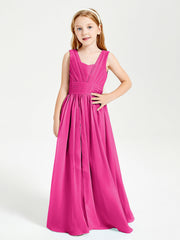 Abiti Da Damigella Junior Lunghi Eleganti Scollo A V Fucsia
