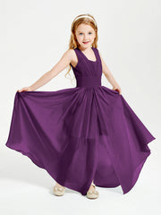 Abiti Da Damigella Junior Lunghi Eleganti Scollo A V Viola