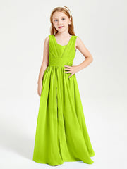 Abiti Da Damigella Junior Lunghi Eleganti Scollo A V Verde Lime