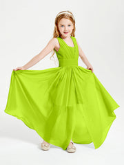 Abiti Da Damigella Junior Lunghi Eleganti Scollo A V Verde Lime