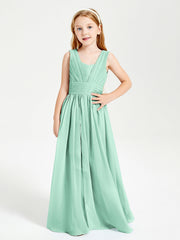 Abiti Da Damigella Junior Lunghi Eleganti Scollo A V Verde Menta