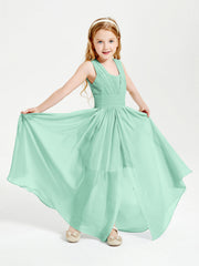 Abiti Da Damigella Junior Lunghi Eleganti Scollo A V Verde Menta
