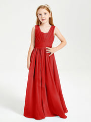 Abiti Da Damigella Junior Lunghi Eleganti Scollo A V Rosso
