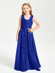 Abiti Da Damigella Junior Lunghi Eleganti Scollo A V Blu Royal