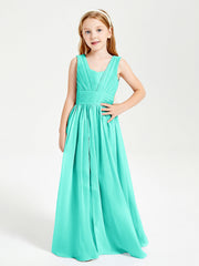 Abiti Da Damigella Junior Lunghi Eleganti Scollo A V Azzurro Spa