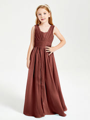 Abiti Da Damigella Junior Lunghi Eleganti Scollo A V Terracotta