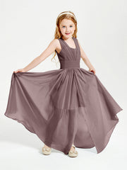 Abiti Da Damigella Junior Lunghi Eleganti Scollo A V Malva Vintage