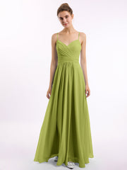 Abito in chiffon con spalline sottili e scollo a cuore Trifoglio