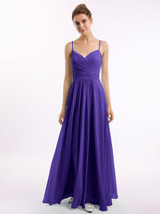 Abito in chiffon con spalline sottili e scollo a cuore Regency