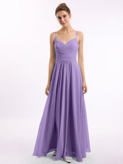 Abito in chiffon con spalline sottili e scollo a cuore Tahiti