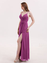 Abito sexy con profondo scollo a V e spacco Orchidea