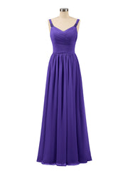 Abito lungo con spalline e corpino in chiffon a pieghe Regency