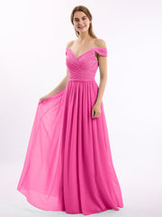 Abito in chiffon con corpetto in pizzo e maniche a cuffia Azalea