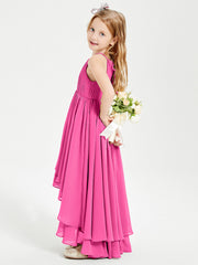 Abiti Damigella Junior In Chiffon Gonna Asimmetrica A Cascata Azalea
