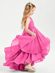 Abiti Damigella Junior In Chiffon Gonna Asimmetrica A Cascata Azalea