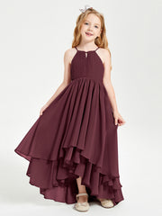 Abiti Damigella Junior In Chiffon Gonna Asimmetrica A Cascata Cabernet