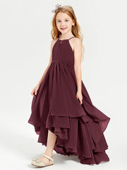 Abiti Damigella Junior In Chiffon Gonna Asimmetrica A Cascata Cabernet