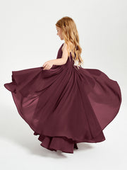 Abiti Damigella Junior In Chiffon Gonna Asimmetrica A Cascata Cabernet