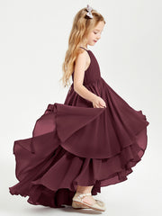 Abiti Damigella Junior In Chiffon Gonna Asimmetrica A Cascata Cabernet