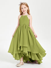 Abiti Damigella Junior In Chiffon Gonna Asimmetrica A Cascata Trifoglio