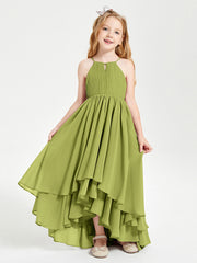Abiti Damigella Junior In Chiffon Gonna Asimmetrica A Cascata Trifoglio