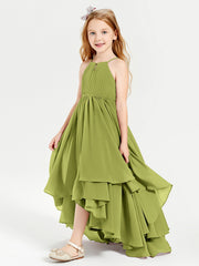 Abiti Damigella Junior In Chiffon Gonna Asimmetrica A Cascata Trifoglio