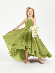 Abiti Damigella Junior In Chiffon Gonna Asimmetrica A Cascata Trifoglio