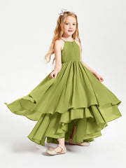 Abiti Damigella Junior In Chiffon Gonna Asimmetrica A Cascata Trifoglio