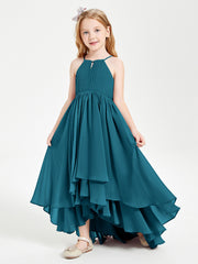 Abiti Damigella Junior In Chiffon Gonna Asimmetrica A Cascata Blu Inchiostro