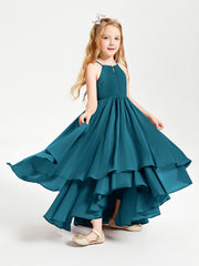 Abiti Damigella Junior In Chiffon Gonna Asimmetrica A Cascata Blu Inchiostro
