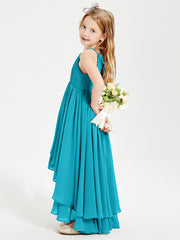 Abiti Damigella Junior In Chiffon Gonna Asimmetrica A Cascata Giada