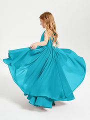Abiti Damigella Junior In Chiffon Gonna Asimmetrica A Cascata Giada
