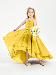Abiti Damigella Junior In Chiffon Gonna Asimmetrica A Cascata Calendula