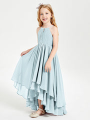 Abiti Damigella Junior In Chiffon Gonna Asimmetrica A Cascata Nebbia