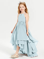 Abiti Damigella Junior In Chiffon Gonna Asimmetrica A Cascata Nebbia