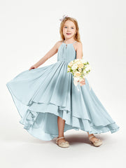 Abiti Damigella Junior In Chiffon Gonna Asimmetrica A Cascata Nebbia