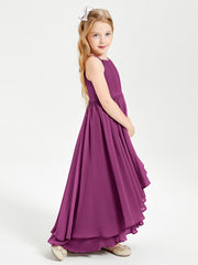 Abiti Damigella Junior In Chiffon Gonna Asimmetrica A Cascata Orchidea