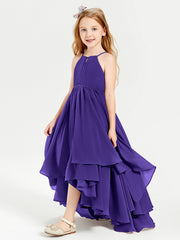 Abiti Damigella Junior In Chiffon Gonna Asimmetrica A Cascata Regency