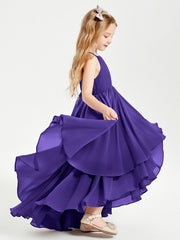 Abiti Damigella Junior In Chiffon Gonna Asimmetrica A Cascata Regency