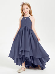Abiti Damigella Junior In Chiffon Gonna Asimmetrica A Cascata Tempesta