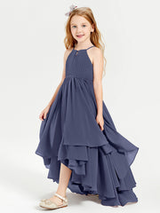 Abiti Damigella Junior In Chiffon Gonna Asimmetrica A Cascata Tempesta