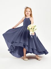 Abiti Damigella Junior In Chiffon Gonna Asimmetrica A Cascata Tempesta