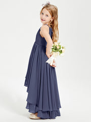 Abiti Damigella Junior In Chiffon Gonna Asimmetrica A Cascata Tempesta