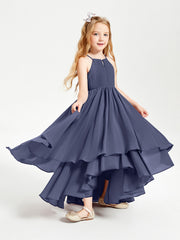 Abiti Damigella Junior In Chiffon Gonna Asimmetrica A Cascata Tempesta