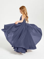 Abiti Damigella Junior In Chiffon Gonna Asimmetrica A Cascata Tempesta