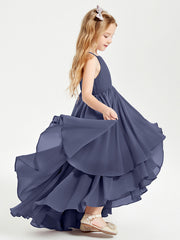 Abiti Damigella Junior In Chiffon Gonna Asimmetrica A Cascata Tempesta