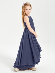 Abiti Damigella Junior In Chiffon Gonna Asimmetrica A Cascata Tempesta