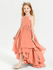 Abiti Damigella Junior In Chiffon Gonna Asimmetrica A Cascata Tramonto