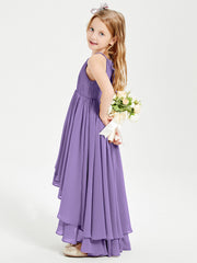 Abiti Damigella Junior In Chiffon Gonna Asimmetrica A Cascata Tahiti